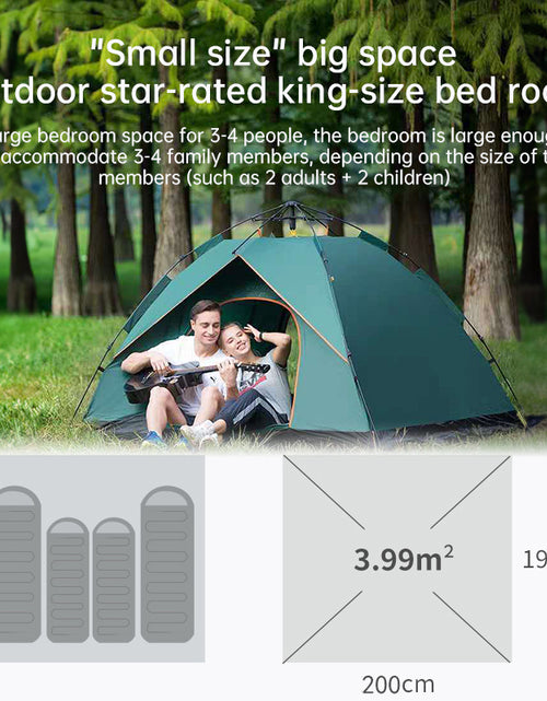 Bild in Galerie-Viewer laden, Quick-Deploy Green/White Outdoor Tent, Comfortably Accommodating 3-4 People on Camping Trips
