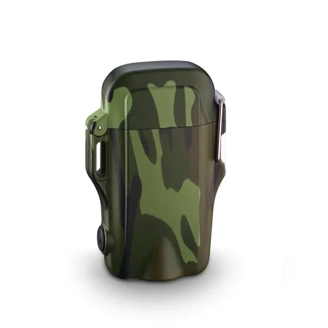 Outdoor Dual Plasma Arc Lighter With Flashlight Waterproof USB Electric Cigarette Lighter Hiking Starter Turbo lighter Men Gifts