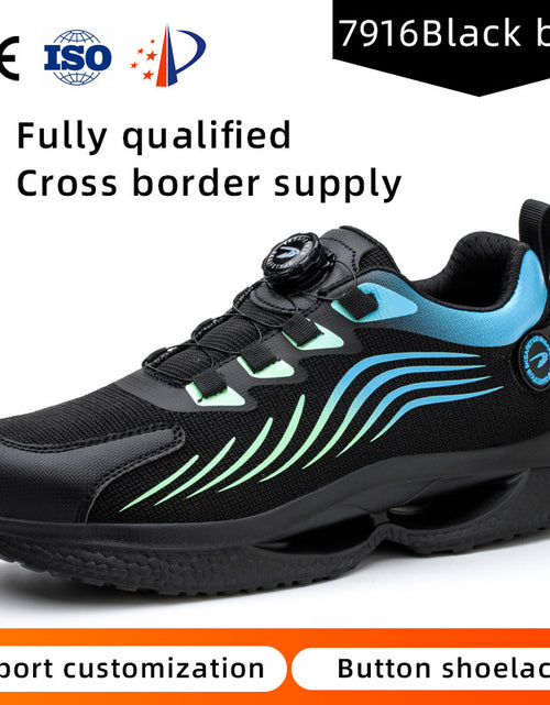 Load image into Gallery viewer, Safety shoes anti smashing anti piercing anti slip wear-resistant steel toe shoes lazy no tie safety shoes
