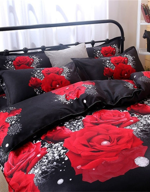 Load image into Gallery viewer, 2/3Pcs Red Dream 3D Oil Painting Rose Printed Bedding Set Queen King Size Quilt Cover Bed Sheet Pillowcases
