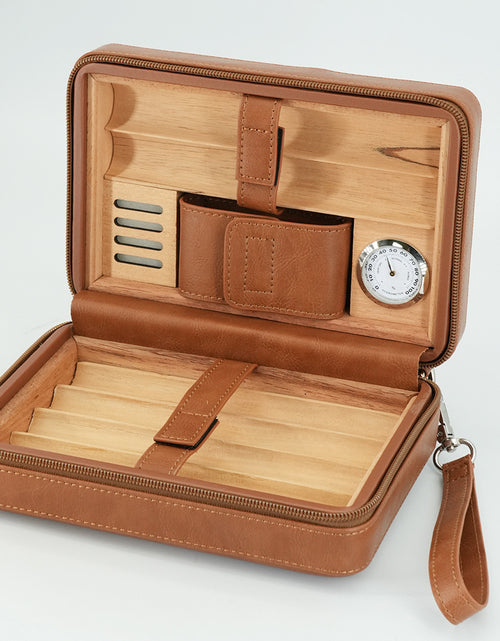 Bild in Galerie-Viewer laden, Cigar Box Zipper Pack 6-pack Convenient Cigar Box Cigarette Box Smoking Accessories Cedar Wood Material Set
