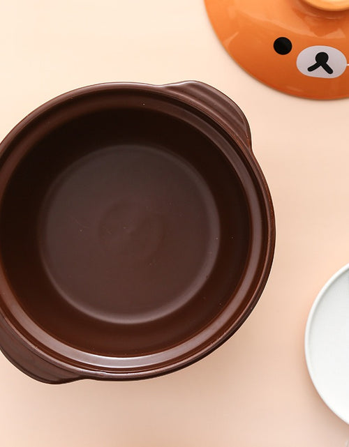 Load image into Gallery viewer, Japanese Casserole Little Bear Household Baby And Child Supplementary Food Open Fire Ceramic Stewed Pot Small Soup Pot Sand Pot
