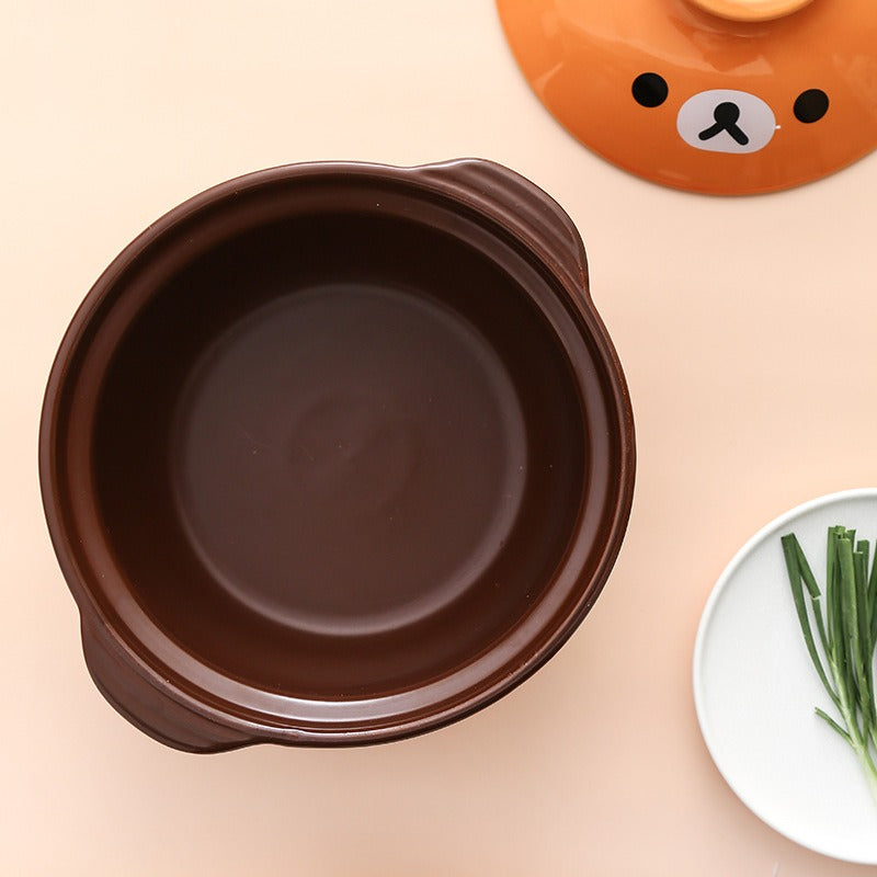 Japanese Casserole Little Bear Household Baby And Child Supplementary Food Open Fire Ceramic Stewed Pot Small Soup Pot Sand Pot