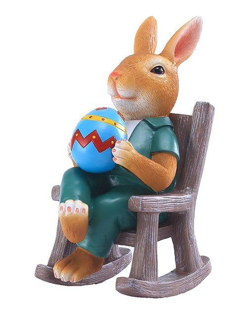 Bild in Galerie-Viewer laden, Easter Egg Rabbit Rocker Chair Decoration Resin
