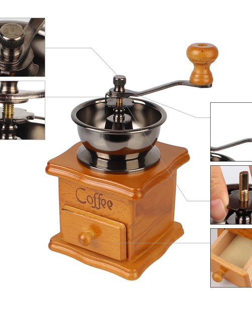 Cargar imagen en el visor de la galería, Molinillo de café manual de madera Millston de cerámica de estilo retro, molinillo de especias, utensilios para café, mango de acero inoxidable

