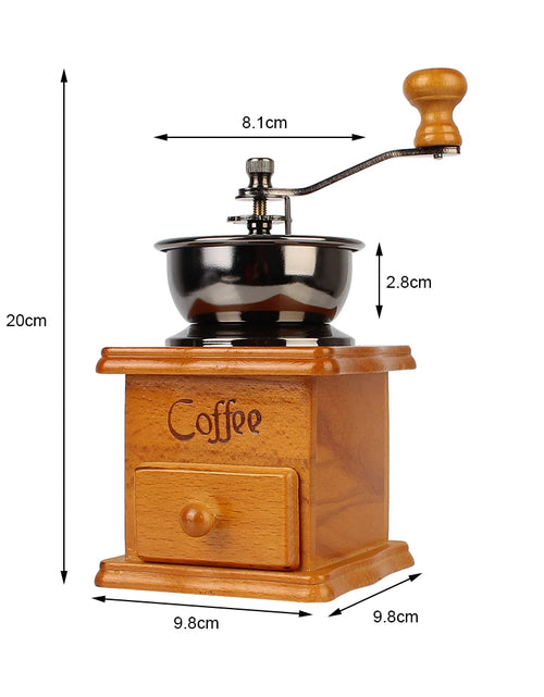Cargar imagen en el visor de la galería, Molinillo de café manual de madera Millston de cerámica de estilo retro, molinillo de especias, utensilios para café, mango de acero inoxidable
