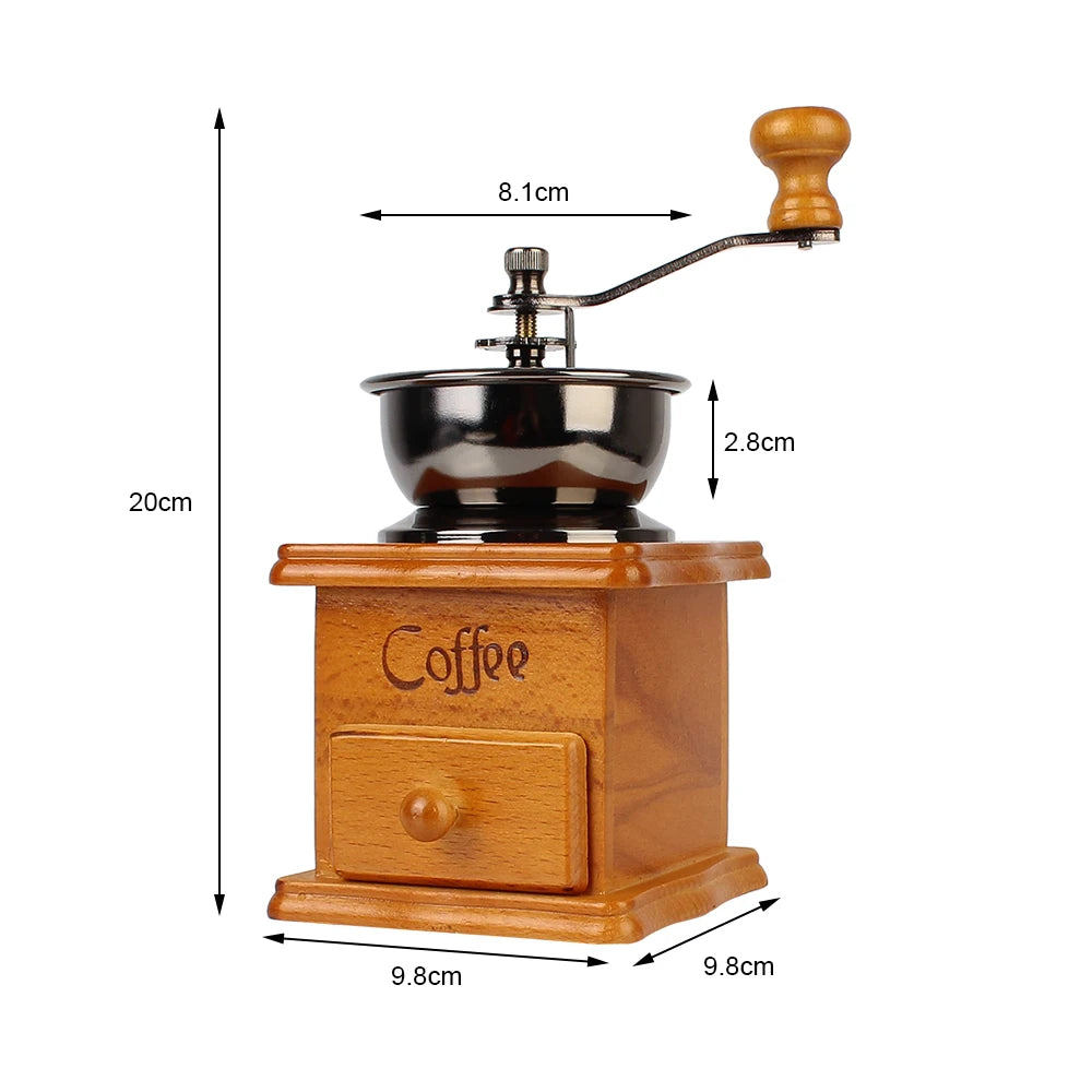 Molinillo de café manual de madera Millston de cerámica de estilo retro, molinillo de especias, utensilios para café, mango de acero inoxidable