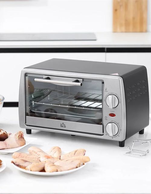 Load image into Gallery viewer, HOMCOM electric oven table top 10 L 750W temperature 230 ℃ 36,5x26x22 cm silver

