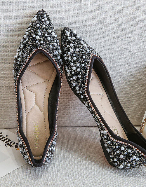 Load image into Gallery viewer, Rhinestone Shoes Women&#39;s Flat Bottom
