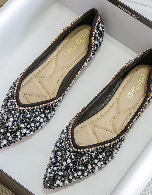 Load image into Gallery viewer, Rhinestone Shoes Women&#39;s Flat Bottom
