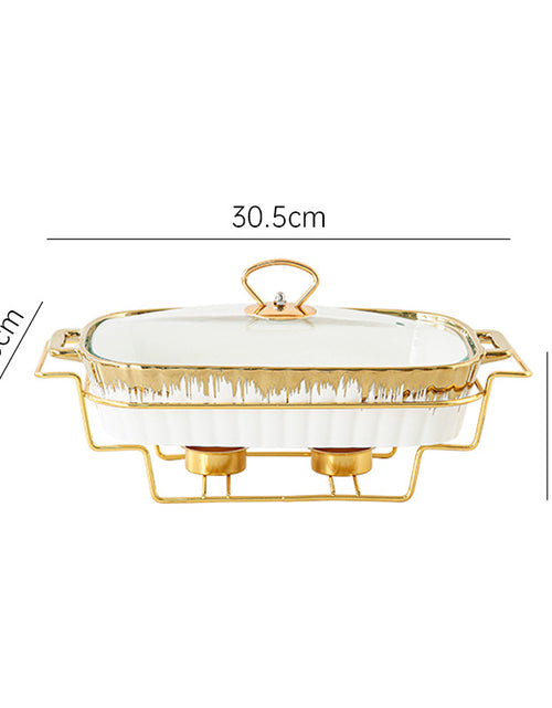 Load image into Gallery viewer, Household Creative Double-ear Square Casserole With Lid
