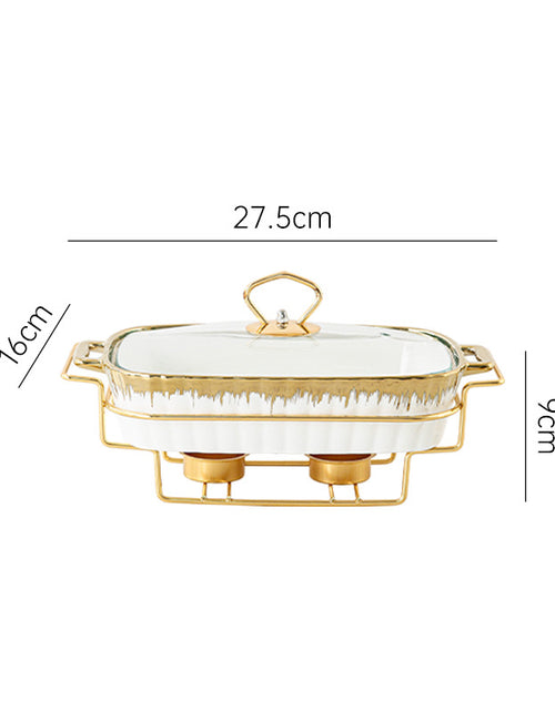 Load image into Gallery viewer, Household Creative Double-ear Square Casserole With Lid
