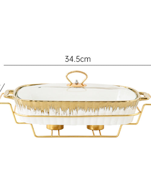 Load image into Gallery viewer, Household Creative Double-ear Square Casserole With Lid
