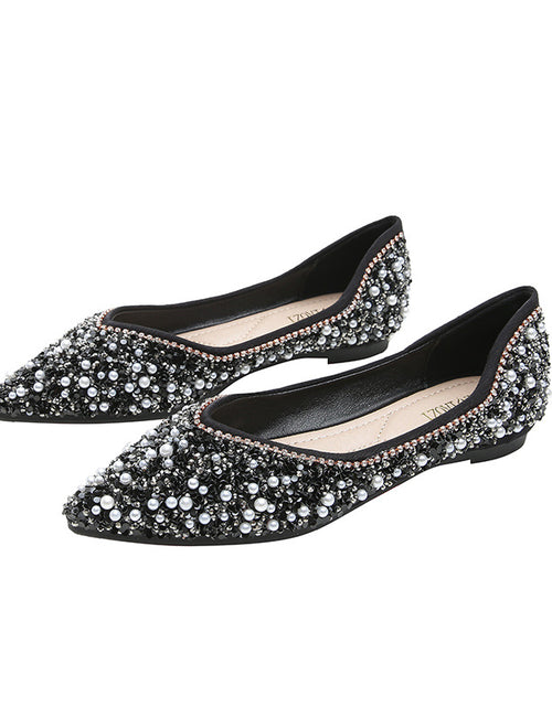 Load image into Gallery viewer, Rhinestone Shoes Women&#39;s Flat Bottom
