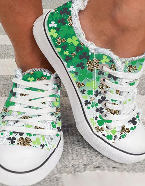 Load image into Gallery viewer, Women&#39;s Low-top Flat Sneaker Casual Canvas Shoes With Flower Frayed Edge Plus Size
