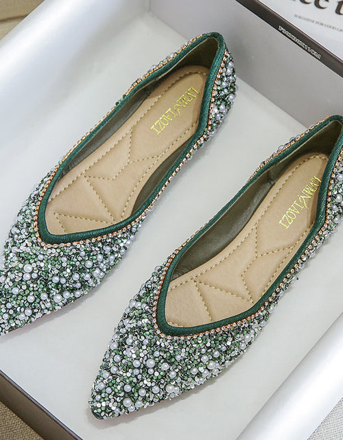 Load image into Gallery viewer, Rhinestone Shoes Women&#39;s Flat Bottom
