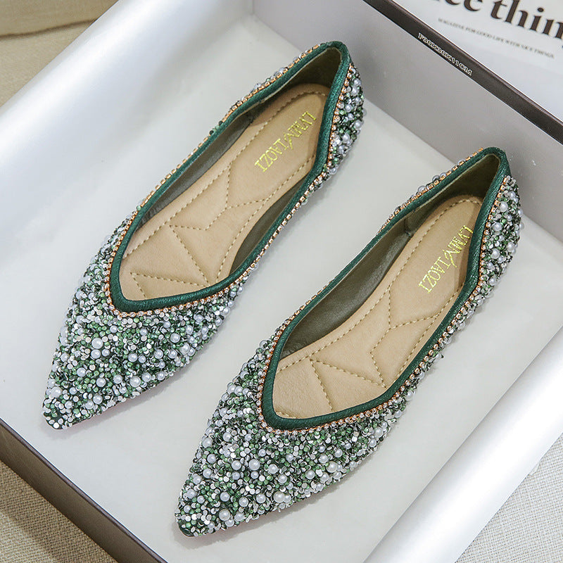 Rhinestone Shoes Women's Flat Bottom