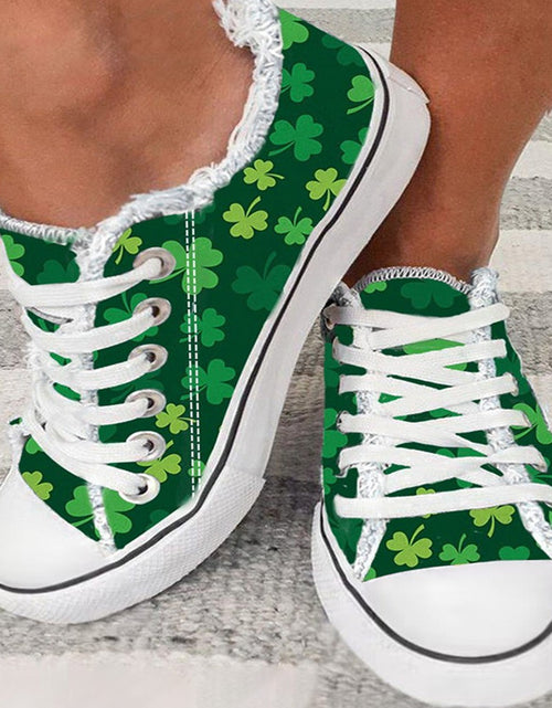 Load image into Gallery viewer, Women&#39;s Low-top Flat Sneaker Casual Canvas Shoes With Flower Frayed Edge Plus Size
