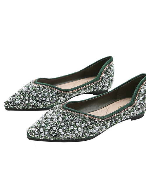 Load image into Gallery viewer, Rhinestone Shoes Women&#39;s Flat Bottom
