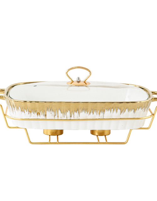 Load image into Gallery viewer, Household Creative Double-ear Square Casserole With Lid
