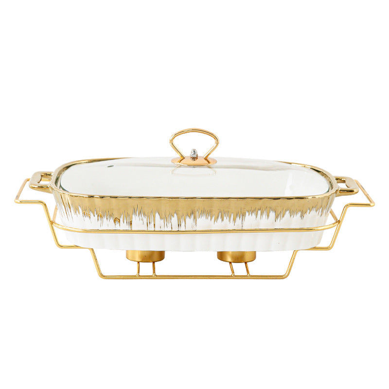 Household Creative Double-ear Square Casserole With Lid