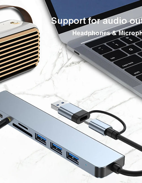 Load image into Gallery viewer, 8-IN-2 USB HUB 3.0 USB C HUB Dock Station 5Gbps High Speed Transmission USB Splitter Type C to USB OTG Adapter For Macbook Pro
