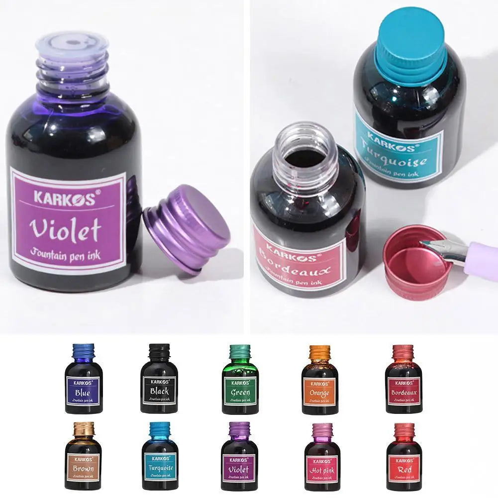 1 Bottle Pure Colorful 20/30/70ml Fountain Pen Ink Refilling Ink Stationery School High Quality Calligraphy Writing Fountain Ink