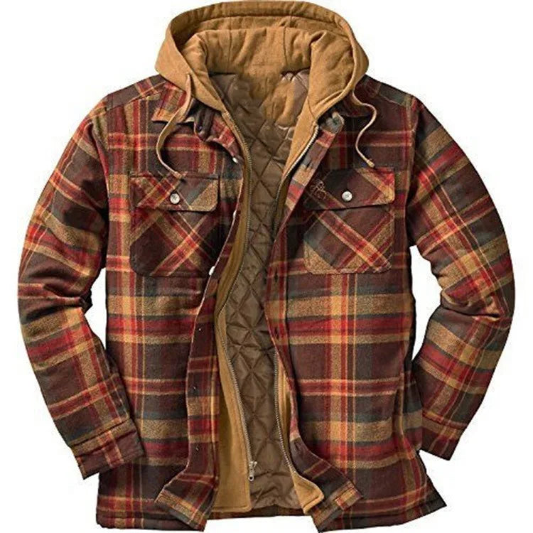 Chaqueta de trabajo de leñador nueva de otoño e invierno para hombre Chaqueta informal con capucha suelta de algodón cálido y grueso nueva de otoño e invierno
