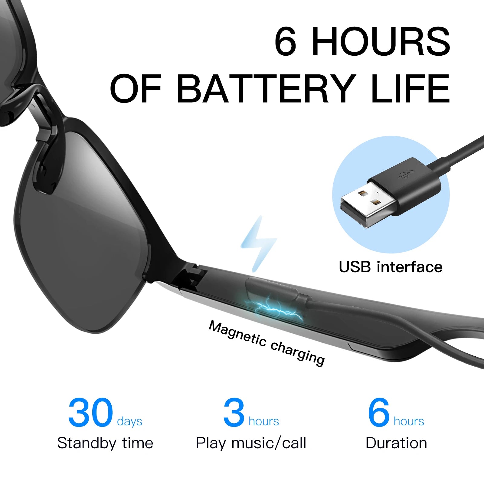 New Bluetooth smart glasses for outdoor running, music/calling/sports/travel/driving/business sunglasses for men and women