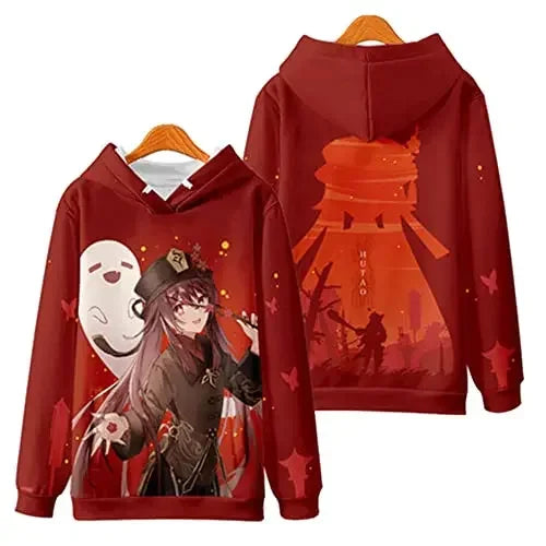 Genshin Impact HU TAO HUTAO 3D Hoodies Winer Suit Hoodies Sportswear Harajuku Women Men Hooded Sweatshirts