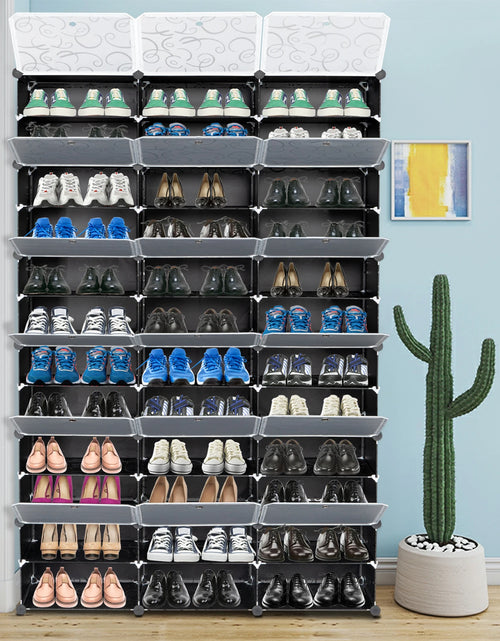 Load image into Gallery viewer, 12-Tier Portable 72 Pair Shoe Rack Organizer 36 Grids Tower Shelf Storage Cabinet Stand Expandable for Heels, Boots, Slippers,
