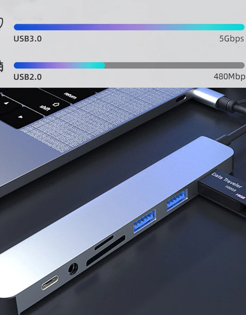 Load image into Gallery viewer, 8-IN-2 USB HUB 3.0 USB C HUB Dock Station 5Gbps High Speed Transmission USB Splitter Type C to USB OTG Adapter For Macbook Pro
