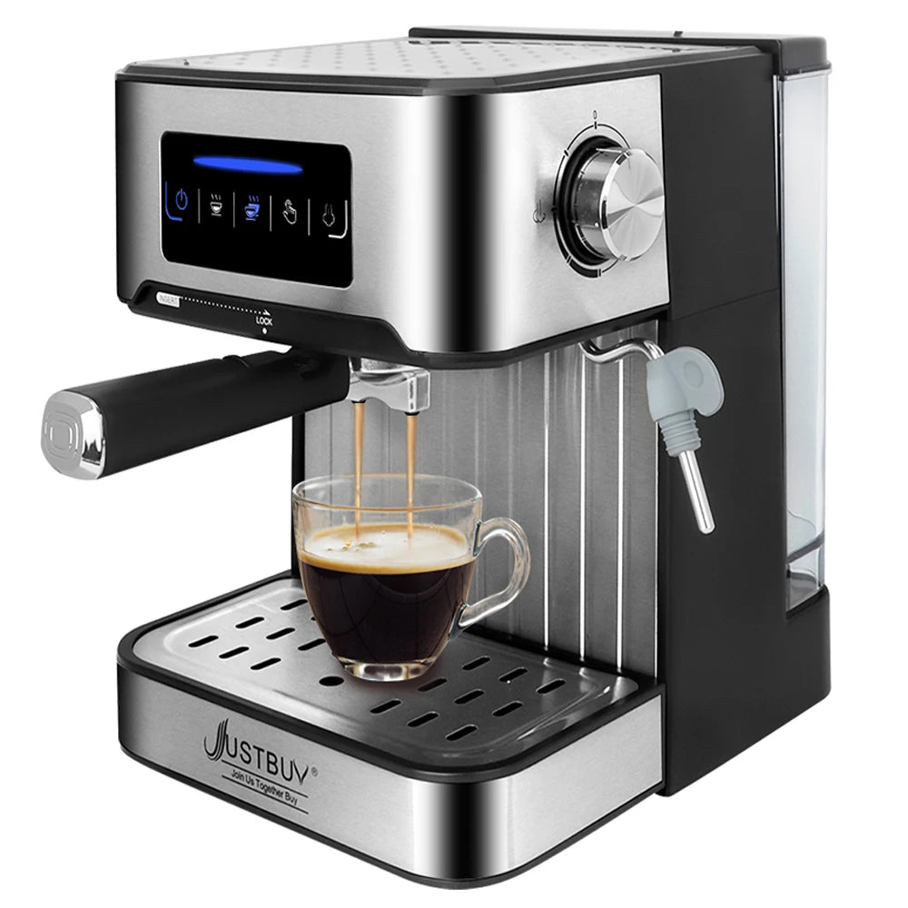 Espresso Coffee Machine Maker Semi-Automatic Pump With Cappuccino Milk Bubble Maker