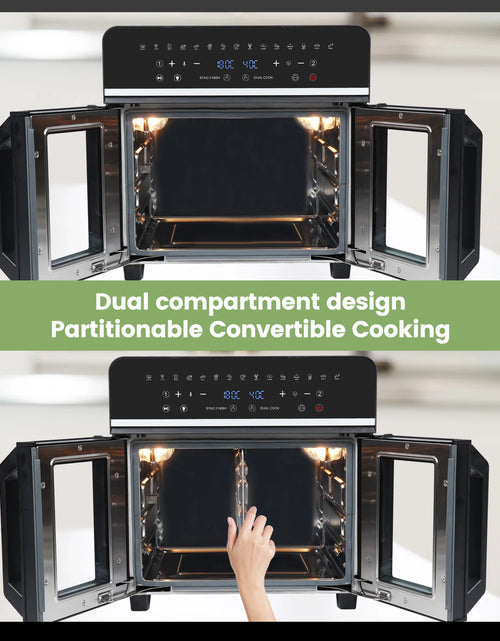 Load image into Gallery viewer, Dual Zone Hot Air Fryer, 23 L Hot Airfryer, XXL Oven 2200 W with LED Touch Screen, 15 Programmes, with Recipe Book
