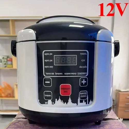 Load image into Gallery viewer, 12V 24V Portable Electric Rice Cooker 2L Timing Reservation Food Heating Cooking Steamer Soup Stew Pot Steamer Cooker
