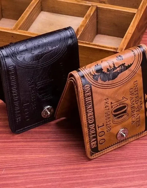 Load image into Gallery viewer, Men&#39;s Leather Wallets With 100 US Dollar Pattern
