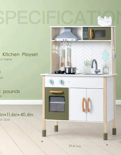 Load image into Gallery viewer, Robotime Robud Kitchen Playset Realistic Pretend Play Kitchen Montessori Wooden Play Kitchen Toy Kitchen Set for Kids Girls Boys
