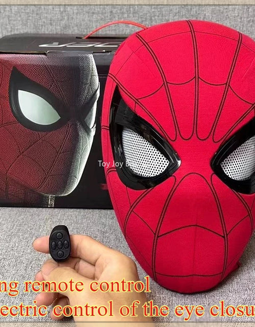 Load image into Gallery viewer, Spiderman Mask Eyes Movable Remote Control Peter Parker Spiderman toys children Halloween Cosplay Costume Mask Christmas Gifts
