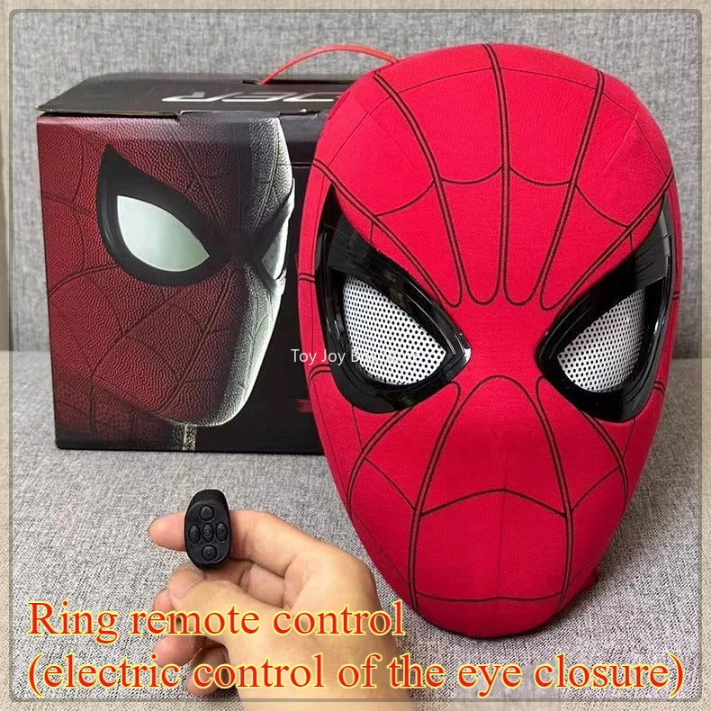 Spiderman Mask Eyes Movable Remote Control Peter Parker Spiderman toys children Halloween Cosplay Costume Mask Christmas Gifts