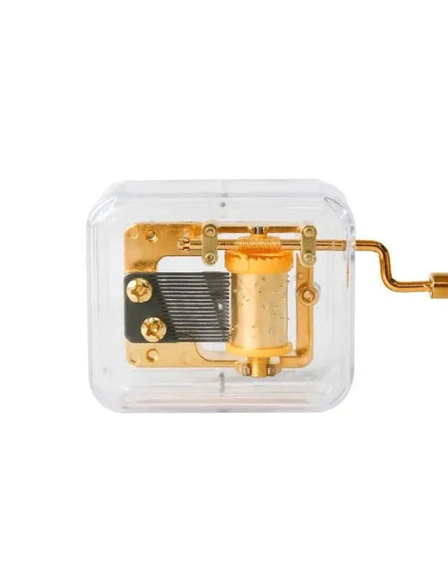 Load image into Gallery viewer, 1pc Mini Creative Acrylic Material Transparent Hand Windup Metal Movement Octave Box Music Box, Friend Couple Birthday Gift
