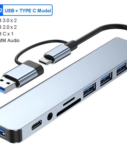 Load image into Gallery viewer, 8-IN-2 USB HUB 3.0 USB C HUB Dock Station 5Gbps High Speed Transmission USB Splitter Type C to USB OTG Adapter For Macbook Pro
