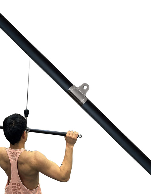 Load image into Gallery viewer, Non-Detachable LAT Pull Down Bar Cable Pulldown Attachments for Gym Straight Bar Resistance Band Bar for Weightlifting Workout
