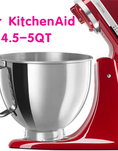 Load image into Gallery viewer, For Kitchenaid Classic&amp;Artisan Series 4.5QT/5QT Mixer 304 Bowl Stainless Steel Mixer Bowl Dishwasher Safe
