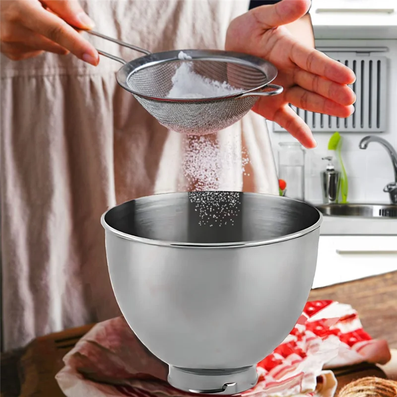 Stainless Steel Bowl for KitchenAid Classic&Artisan Series 4.5-5 QT Tilt-Head Mixer, 5 Quart 304 Stainless Steel Bowl