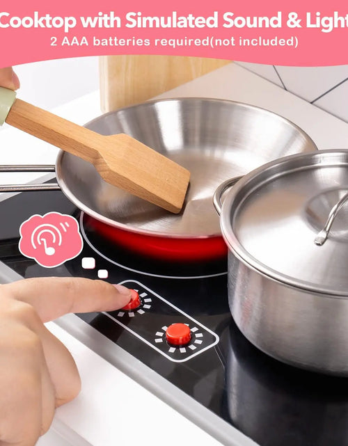 Load image into Gallery viewer, Robotime Robud Kitchen Playset Realistic Pretend Play Kitchen Montessori Wooden Play Kitchen Toy Kitchen Set for Kids Girls Boys

