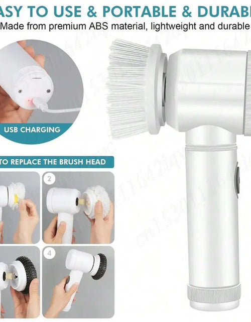 Load image into Gallery viewer, Electric Spin Scrubber Bathroom Cleaning Brush Power Scrubber with 5 Replaceable Brush Heads Electric Cleaning Brush For Kitchen
