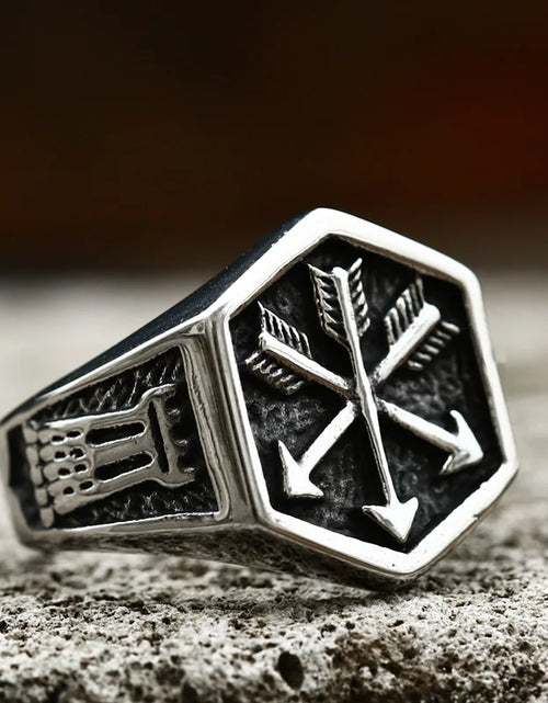 Load image into Gallery viewer, Beier New Store 316L Stainless Steel Viking Cross Compass Runic Pirate Men&#39;s Ring Nautical Fashion Jewelry Dropshipping BR8-108R
