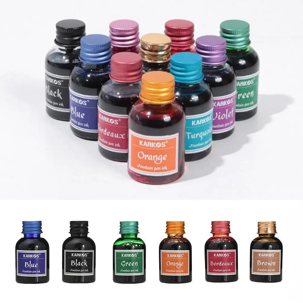 1 Bottle Pure Colorful 20/30/70ml Fountain Pen Ink Refilling Ink Stationery School High Quality Calligraphy Writing Fountain Ink