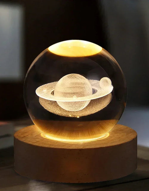 Load image into Gallery viewer, Unique 3D Crystal Ball Lamp with Galaxy and Planetary Projections
