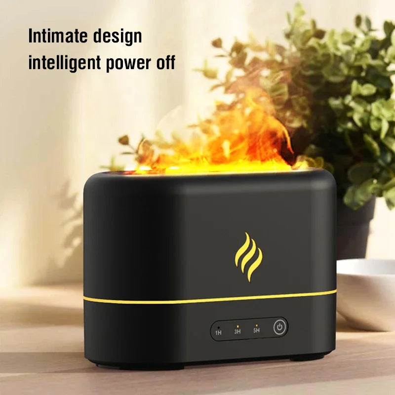 Simulated Flame Aromatherapy Humidifiers 7-Color Light Timing Mute Humidification Essential Oil Diffuser Air purifier
